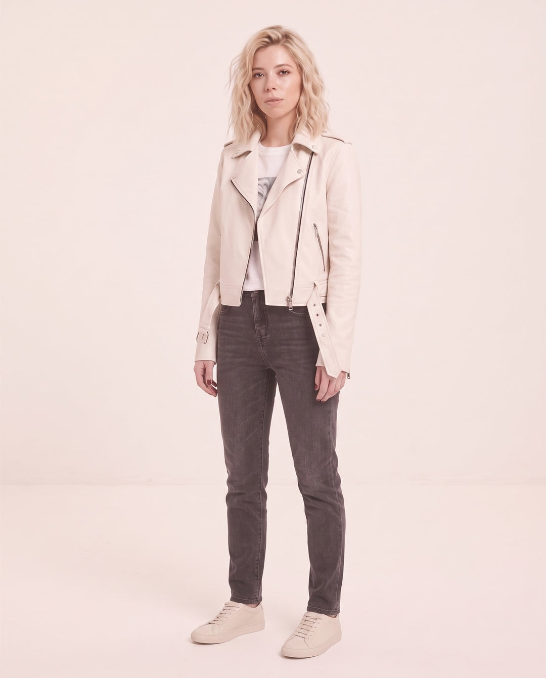 Cropped Faux Leather Jacket