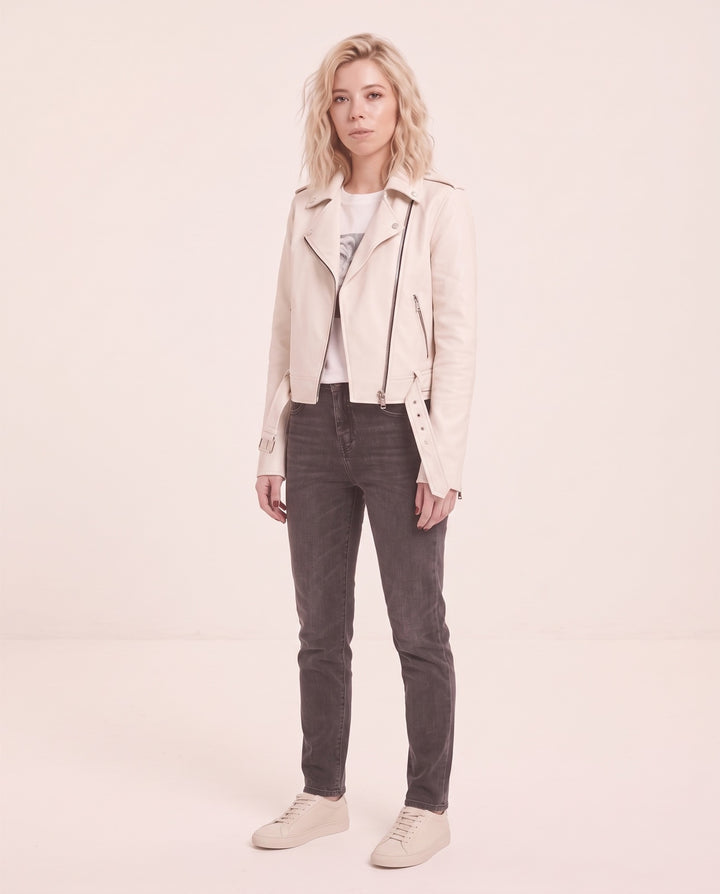 Cropped Faux Leather Jacket