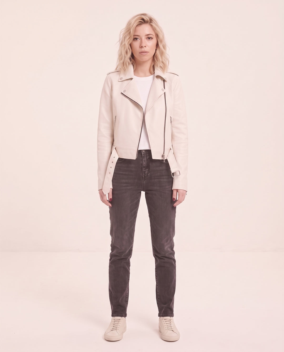 Cropped Faux Leather Jacket