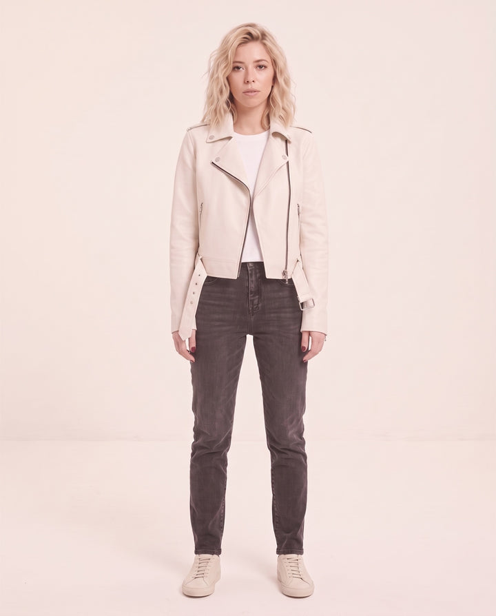 Cropped Faux Leather Jacket