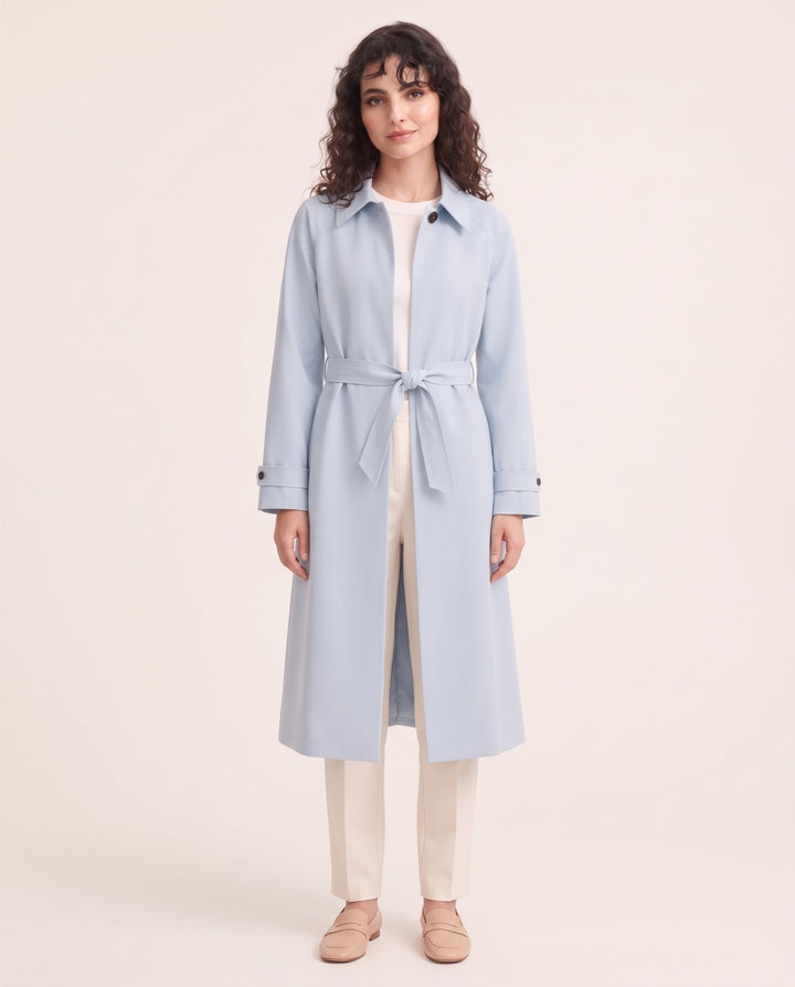 French-Collar Trench Coat