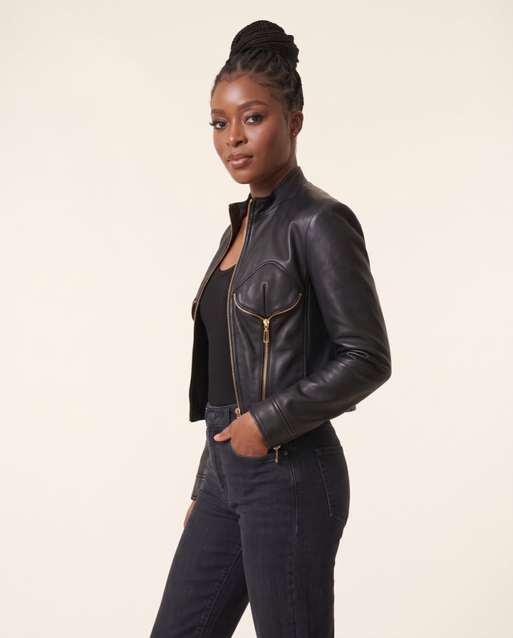 Cropped Moto Jacket