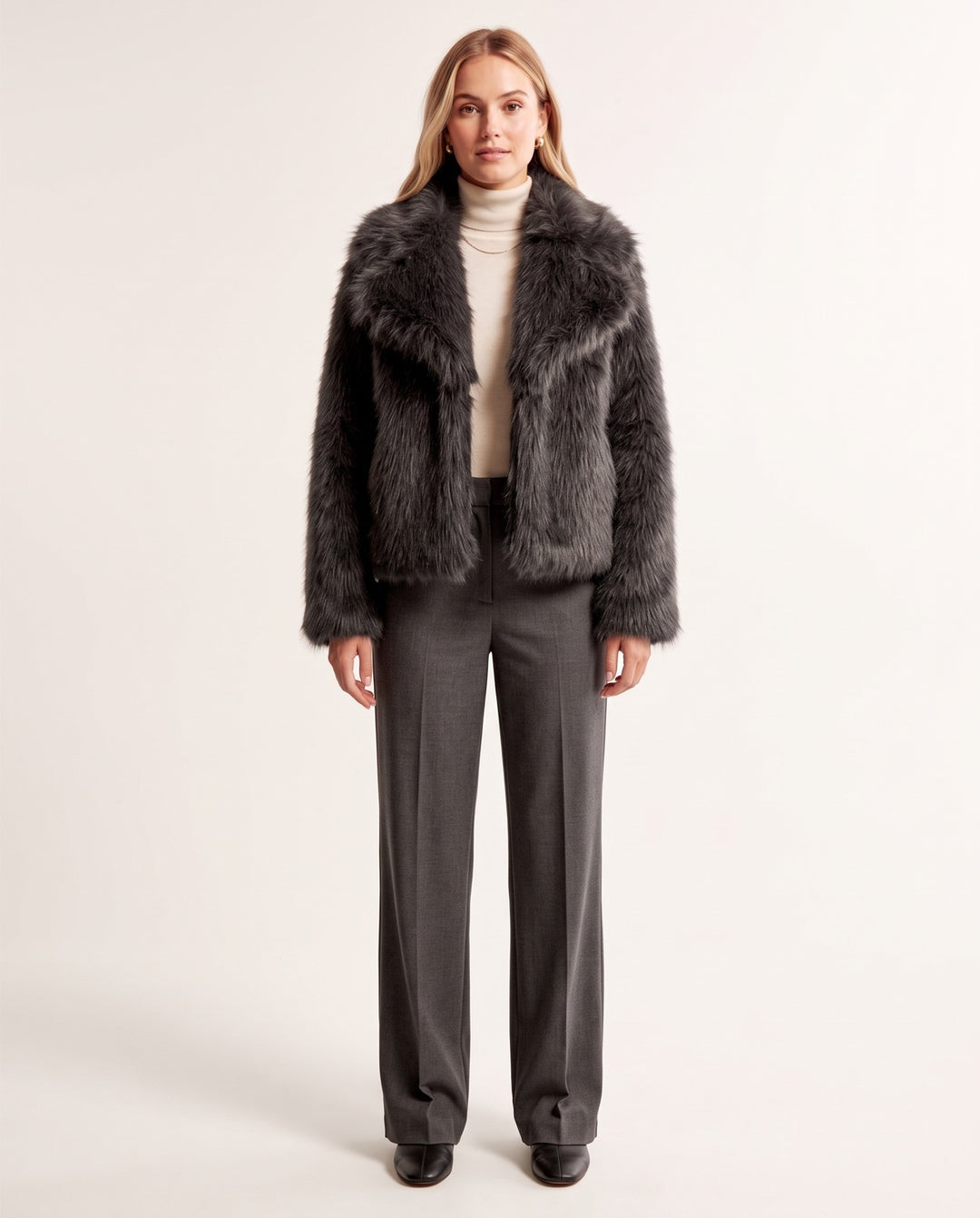 Cropped Faux Fur Jacket