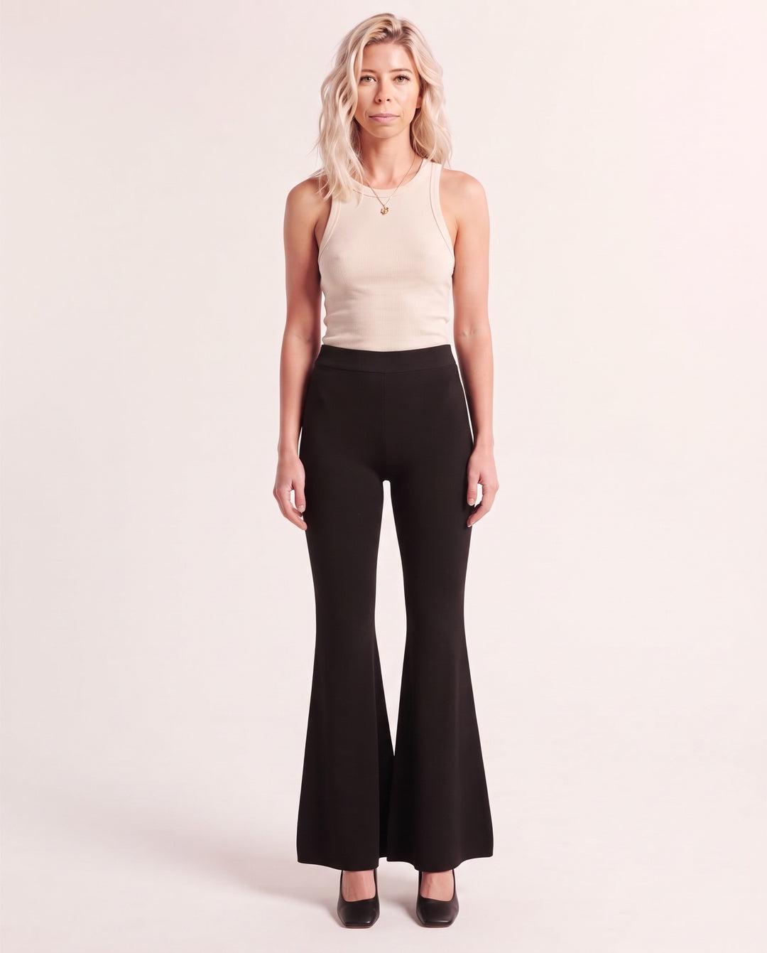 Knit Bell-Bottom Pants