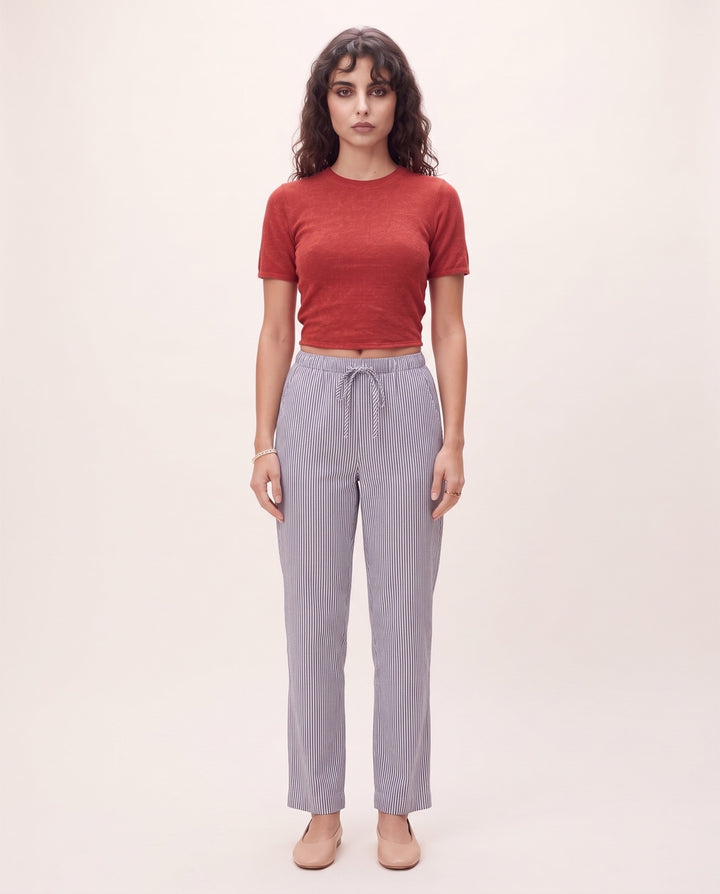 Striped Straight Trousers