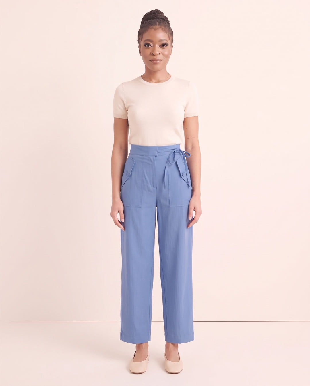 High-Waist Drawstring Trousers