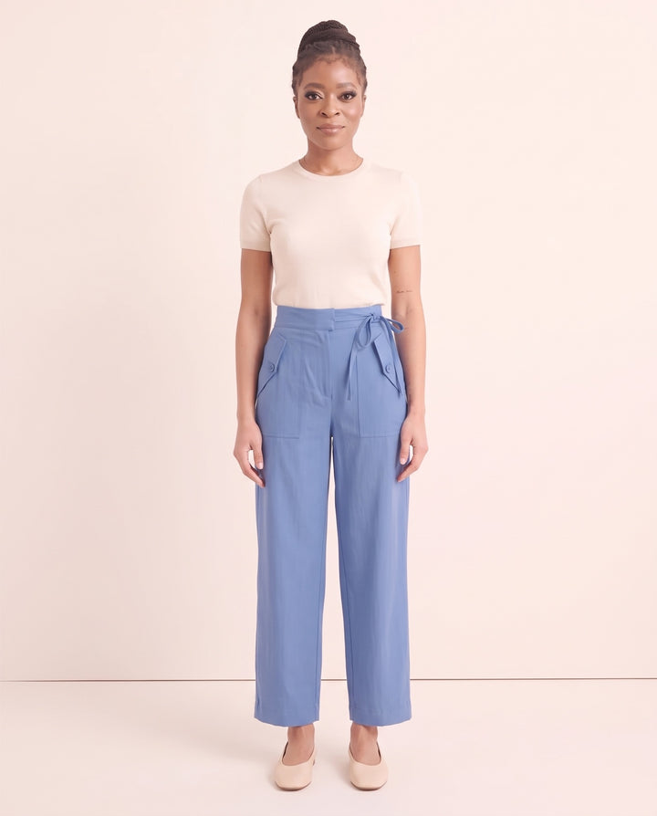 High-Waist Drawstring Trousers