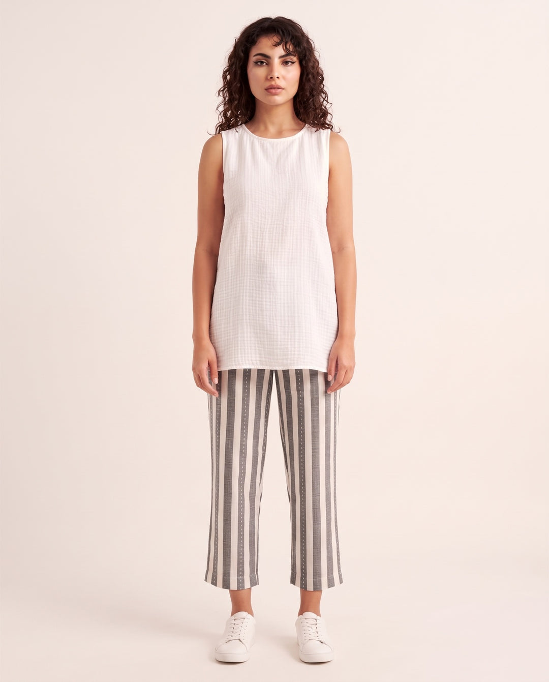 Striped Cropped Trousers