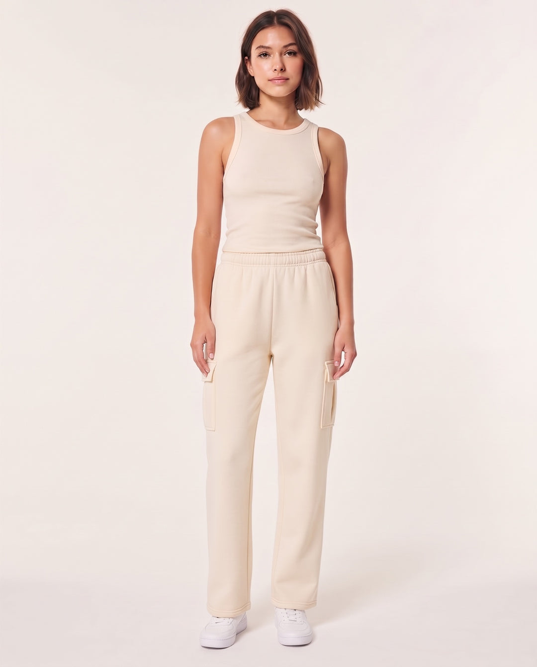 Straight-Leg Cargo Sweatpants