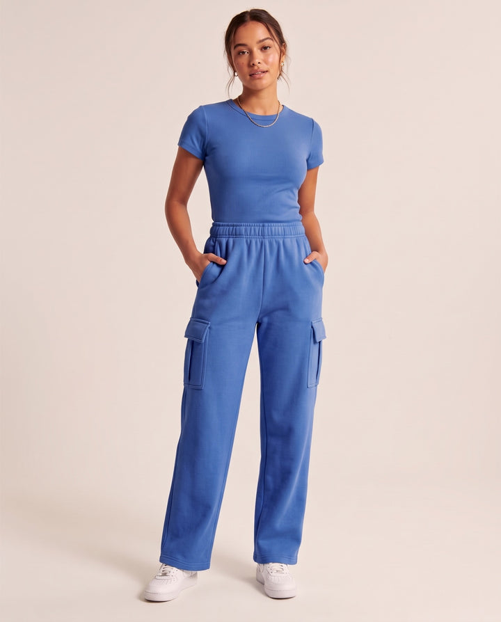 Straight-Leg Cargo Sweatpants