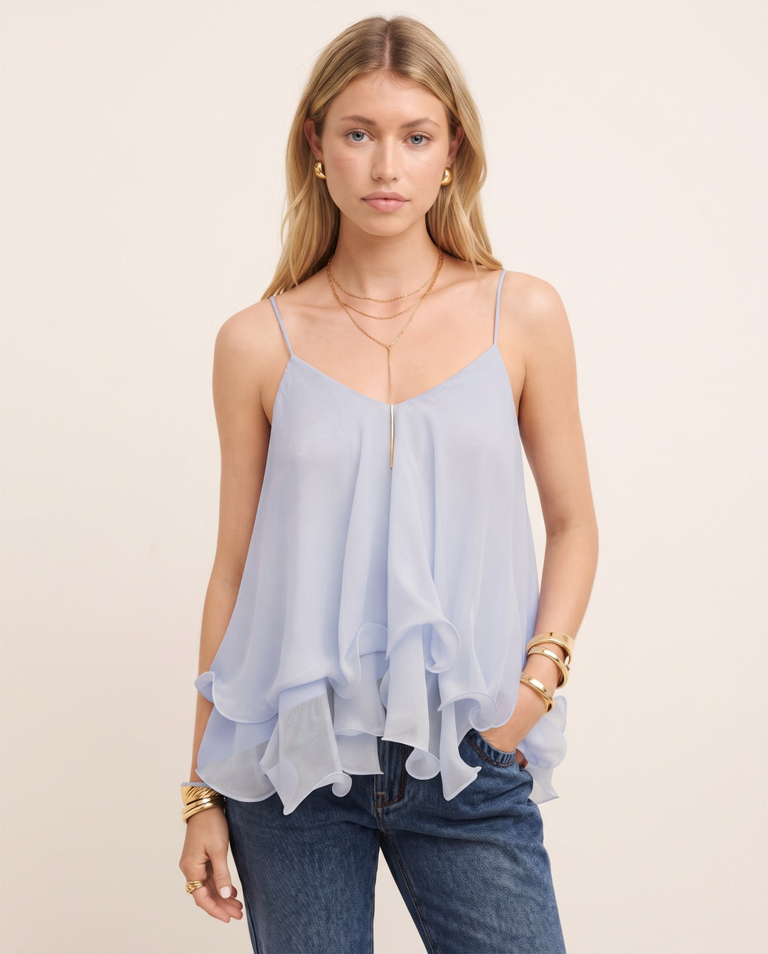 Ruffled Chiffon Blouse