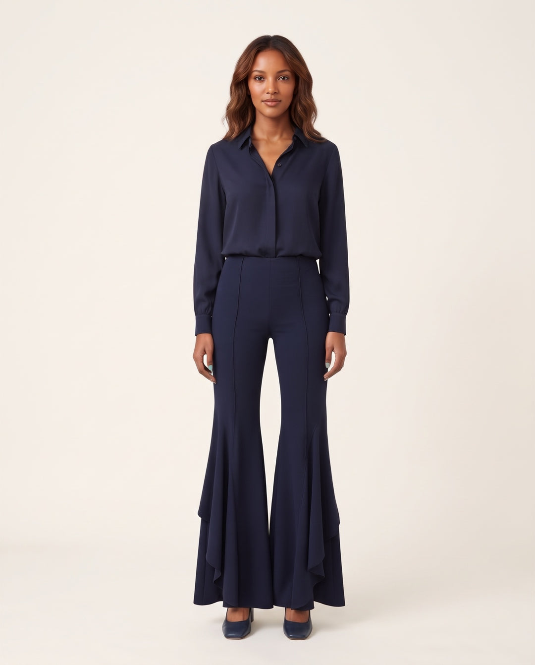 Asymmetrical Flare Pants