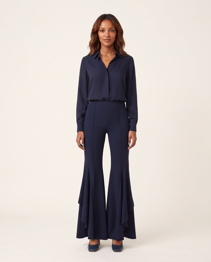 Asymmetrical Flare Pants