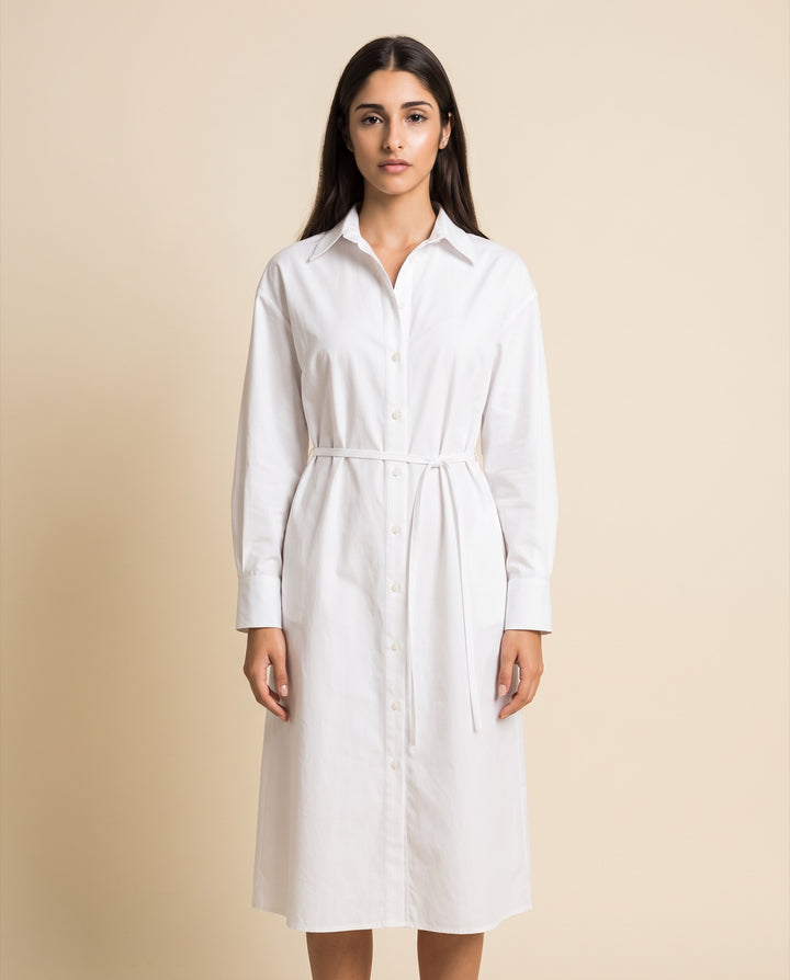 Cotton Poplin Shirt Dress