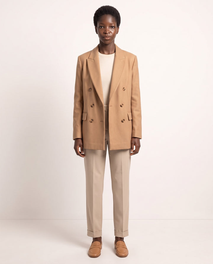 Oversized Double-Breasted Wool-Blend Blazer