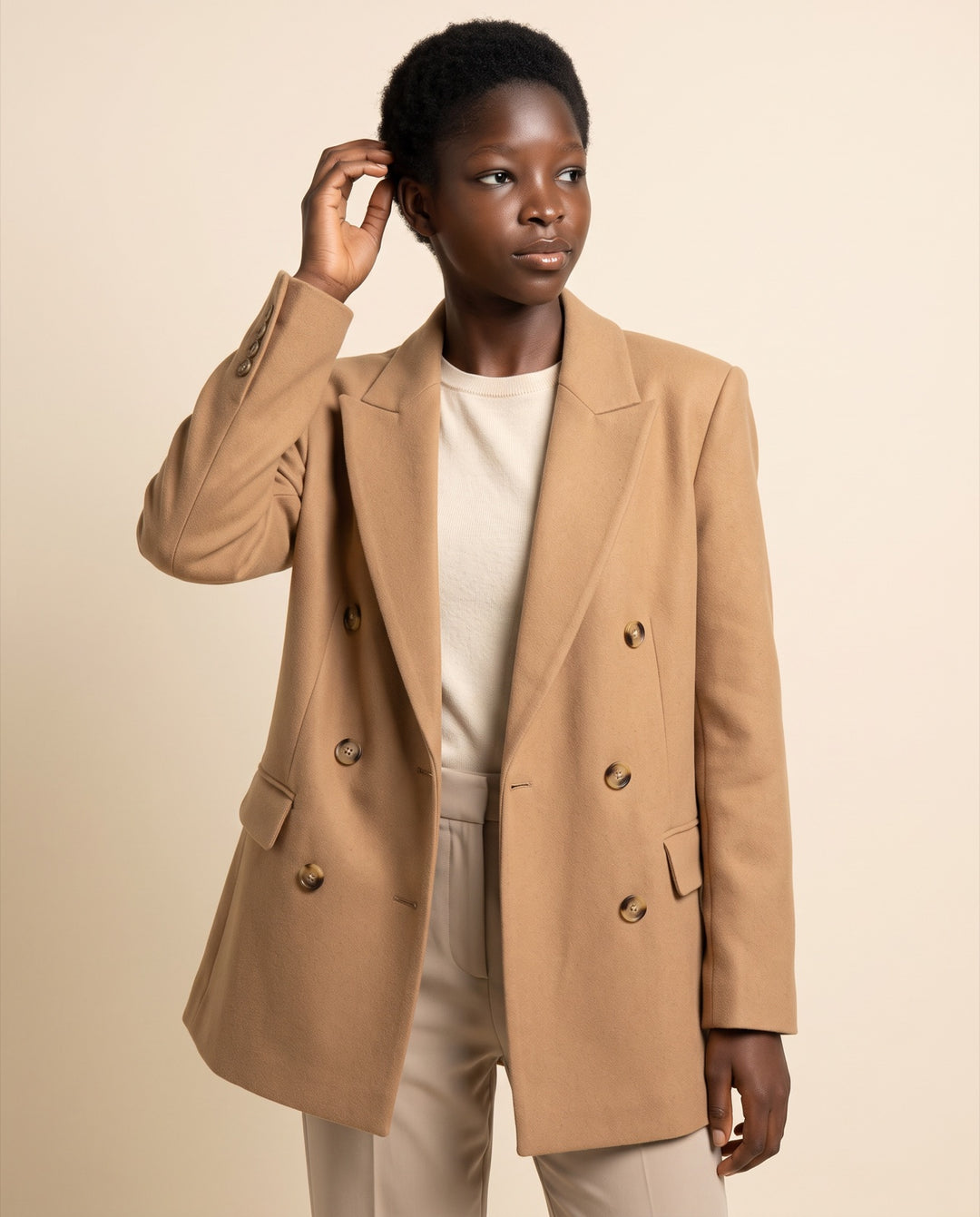 Oversized Double-Breasted Wool-Blend Blazer
