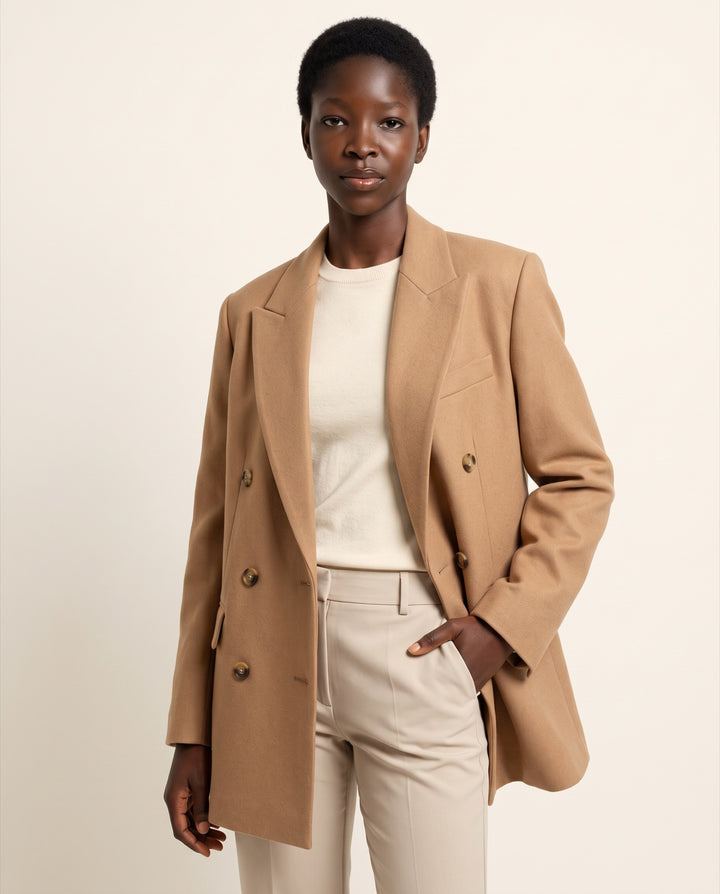 Oversized Double-Breasted Wool-Blend Blazer
