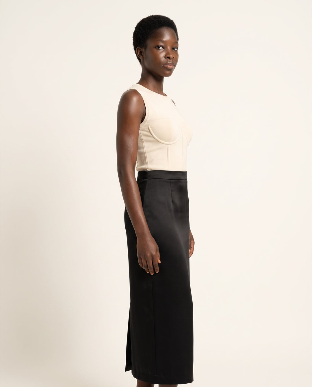 Satin Column Maxi Skirt