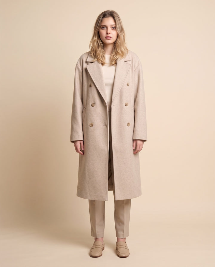 Oversized Double-Breasted Overcoat