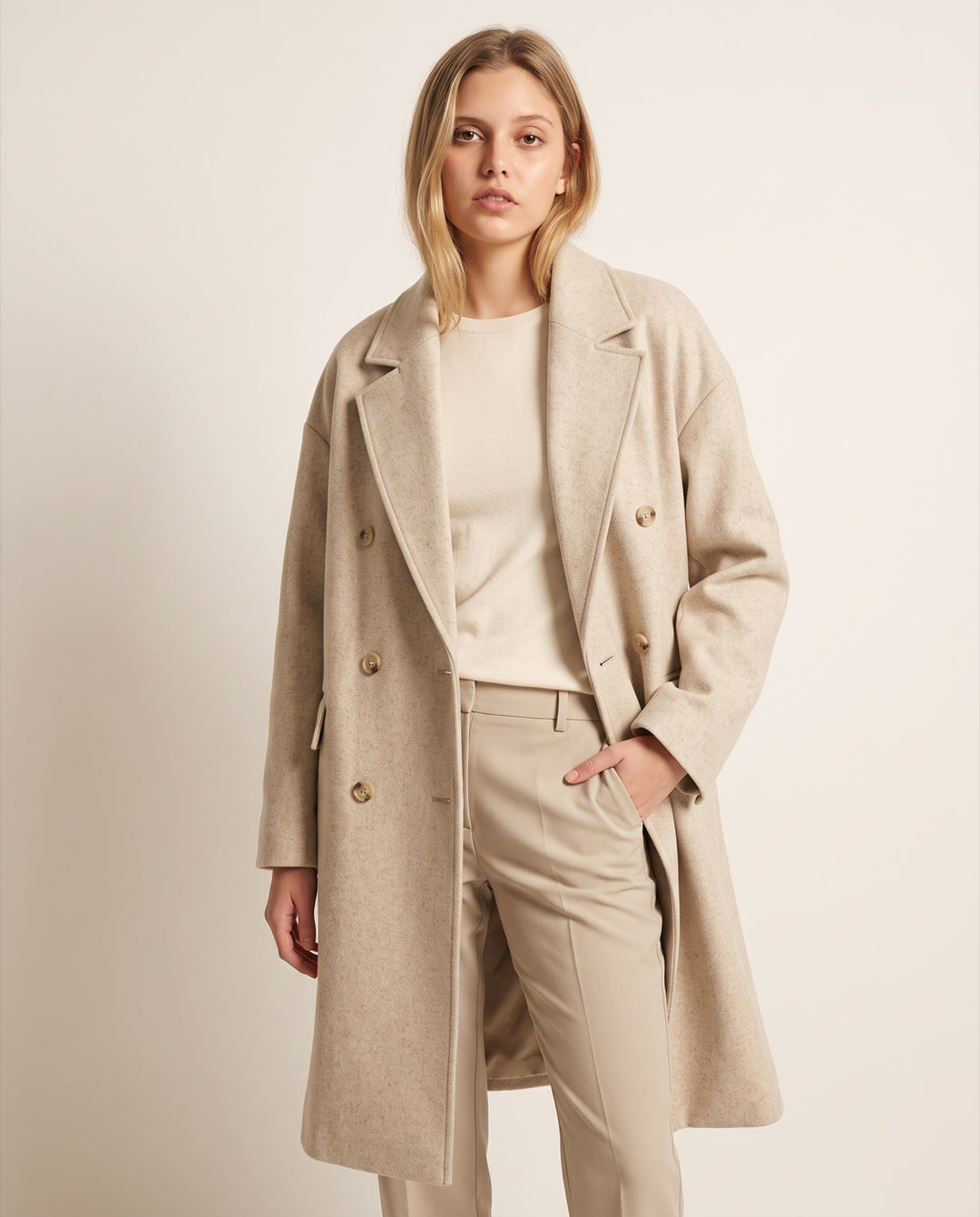 Oversized Double-Breasted Overcoat