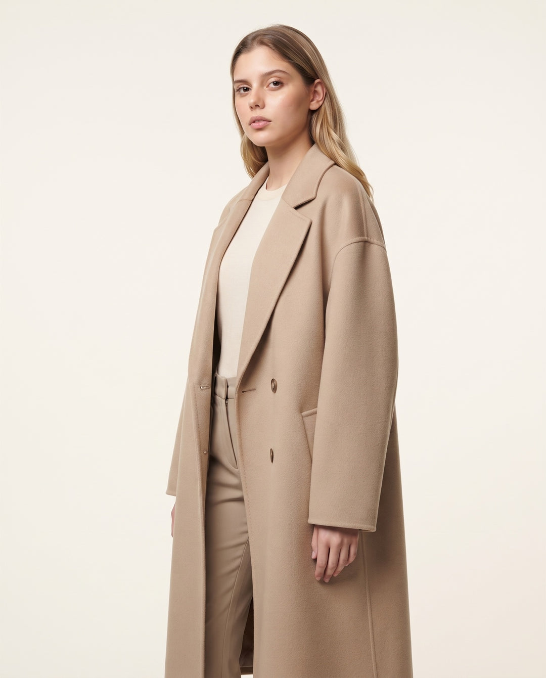 Oversized Double-Breasted Overcoat