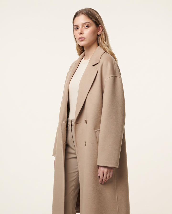 Oversized Double-Breasted Overcoat