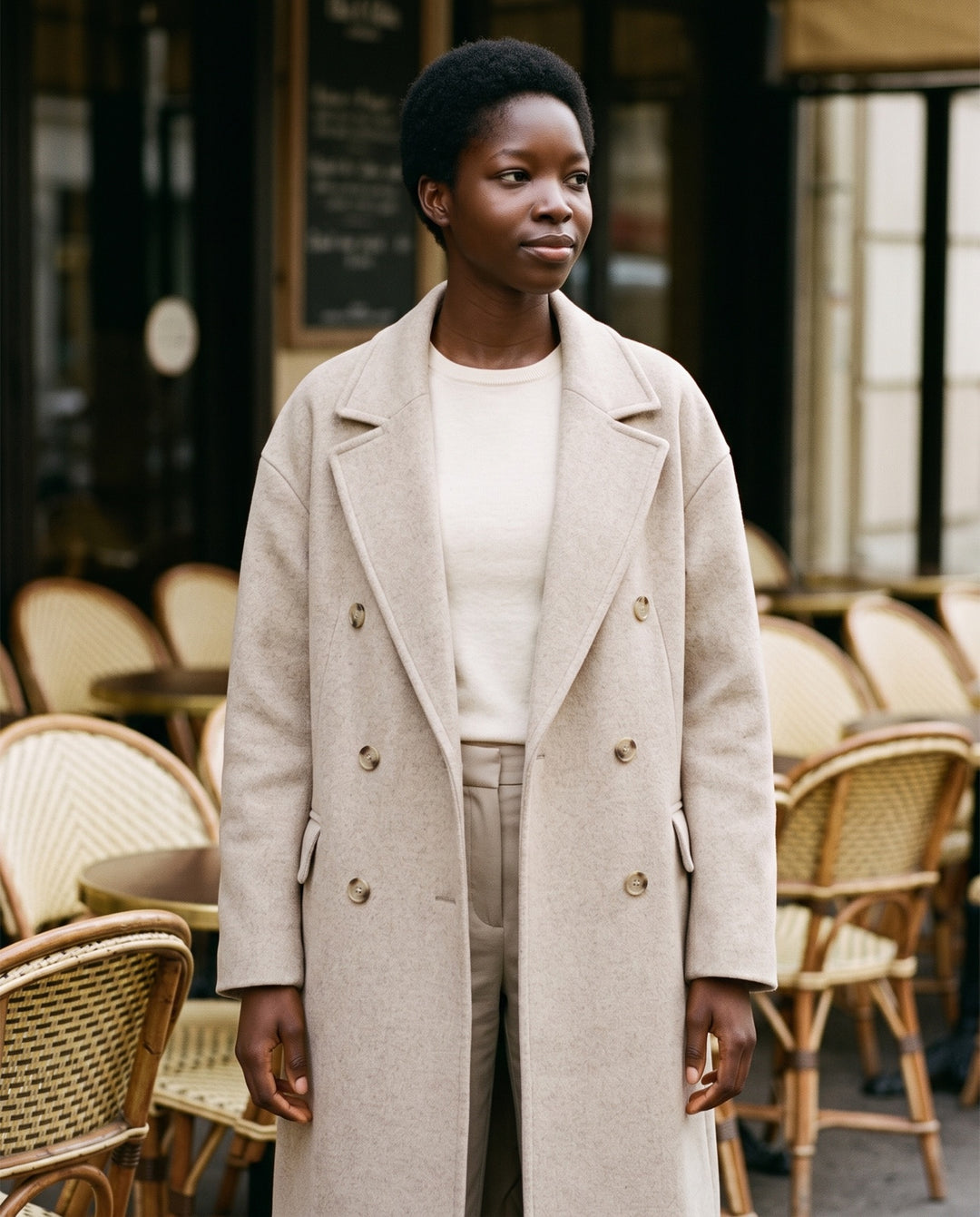 Oversized Double-Breasted Overcoat