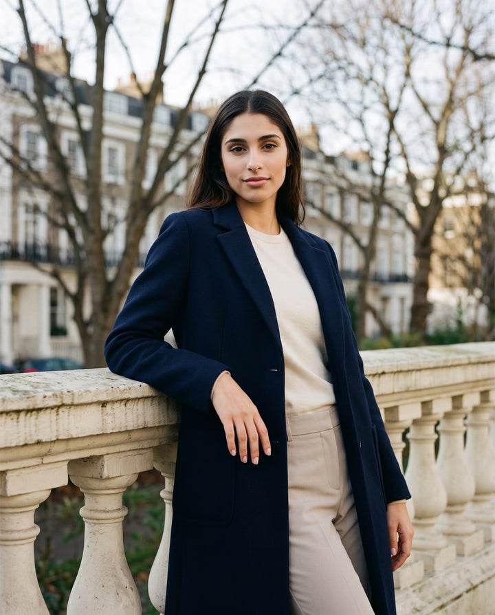 Single-Breasted Wool-Blend Car Coat