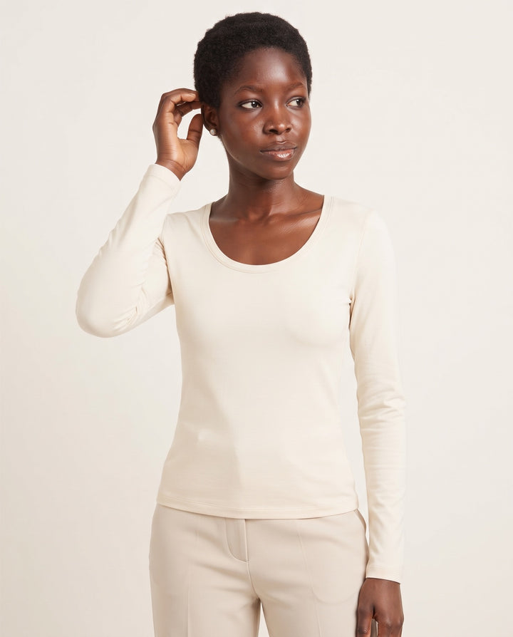 Heavyweight Long-Sleeve Scoop Tee