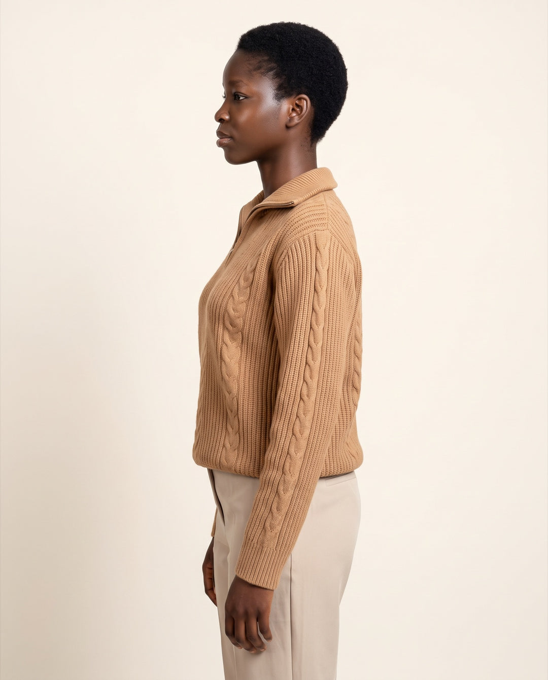 Cable Rib Half-Zip Pullover