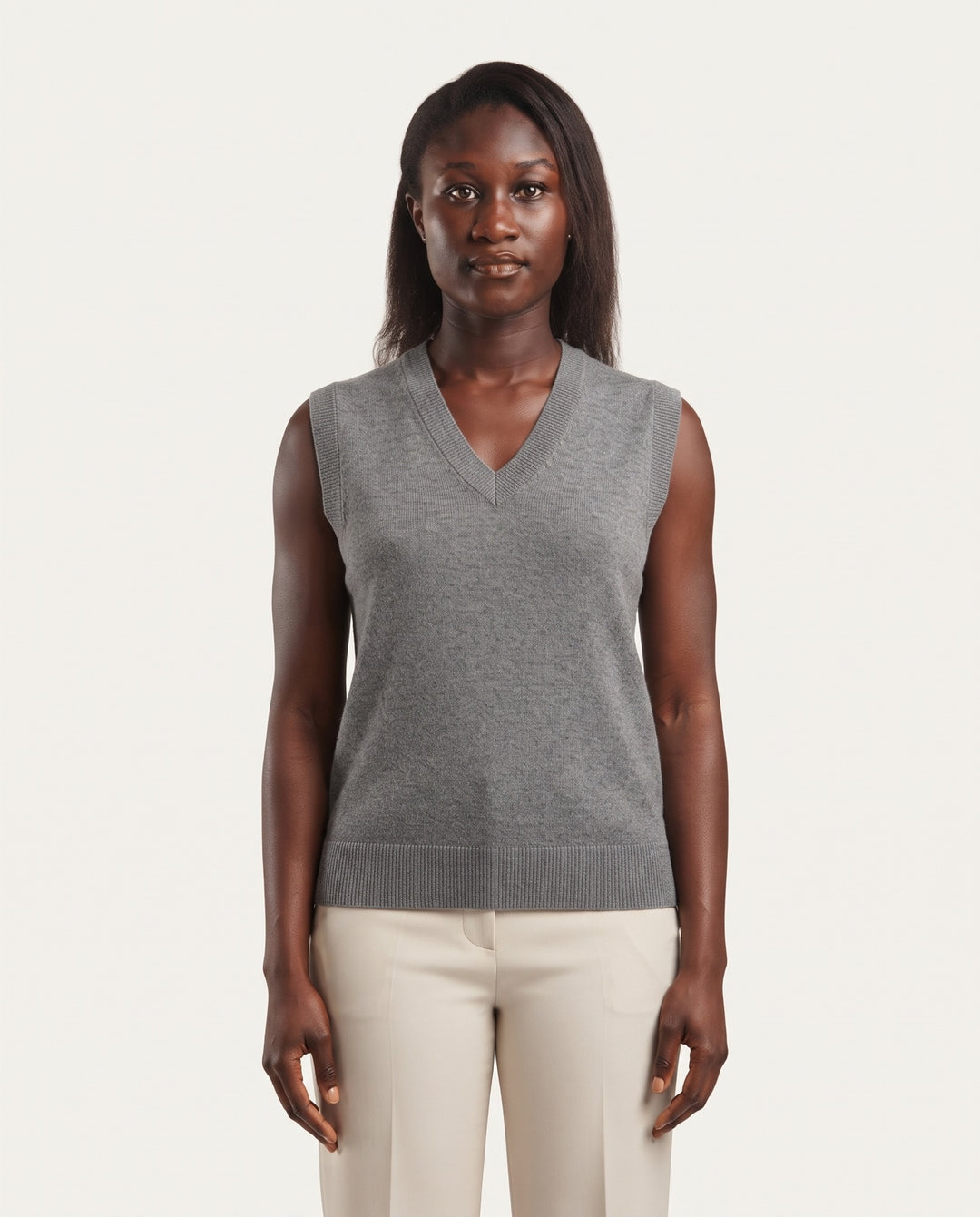 Fine-Gauge V-Neck Sweater Vest