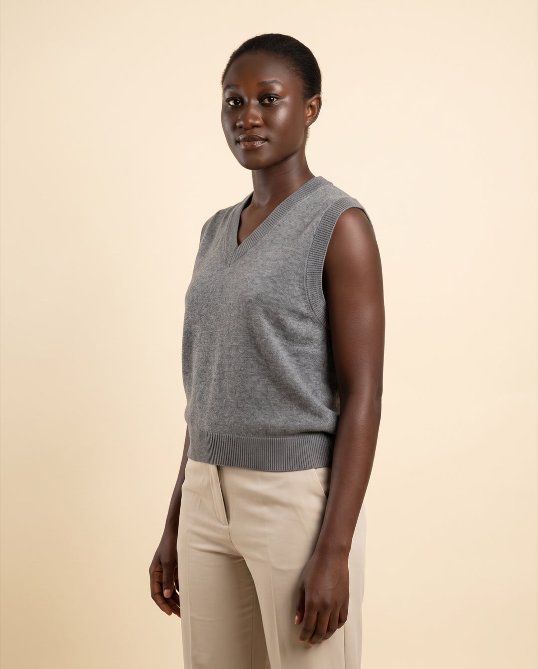 Fine-Gauge V-Neck Sweater Vest