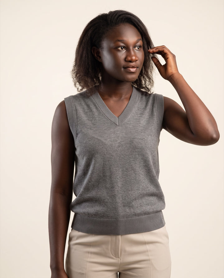 Fine-Gauge V-Neck Sweater Vest