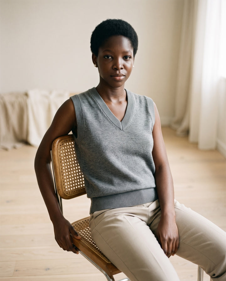 Fine-Gauge V-Neck Sweater Vest
