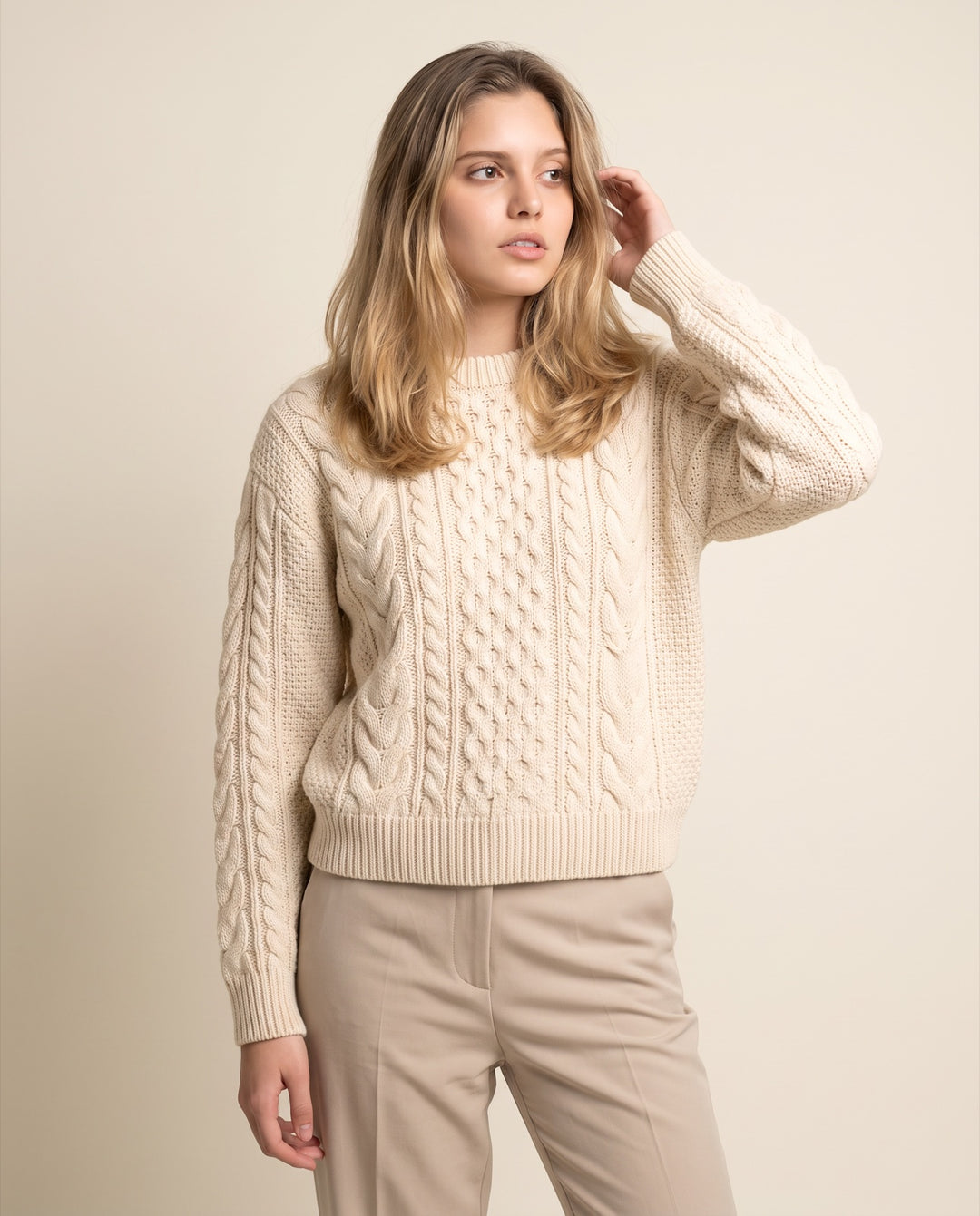 Fisherman Cable Crewneck Sweater
