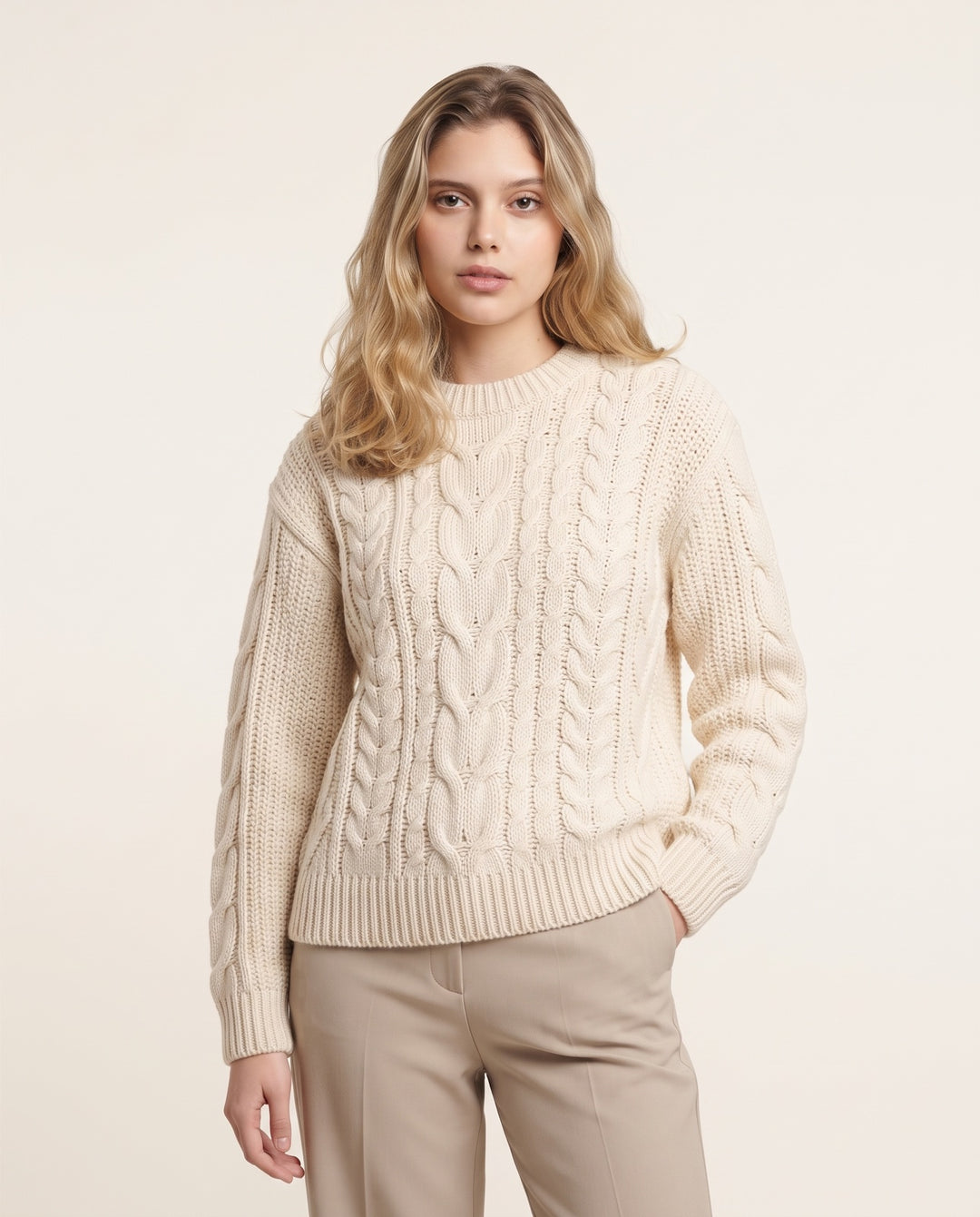 Fisherman Cable Crewneck Sweater