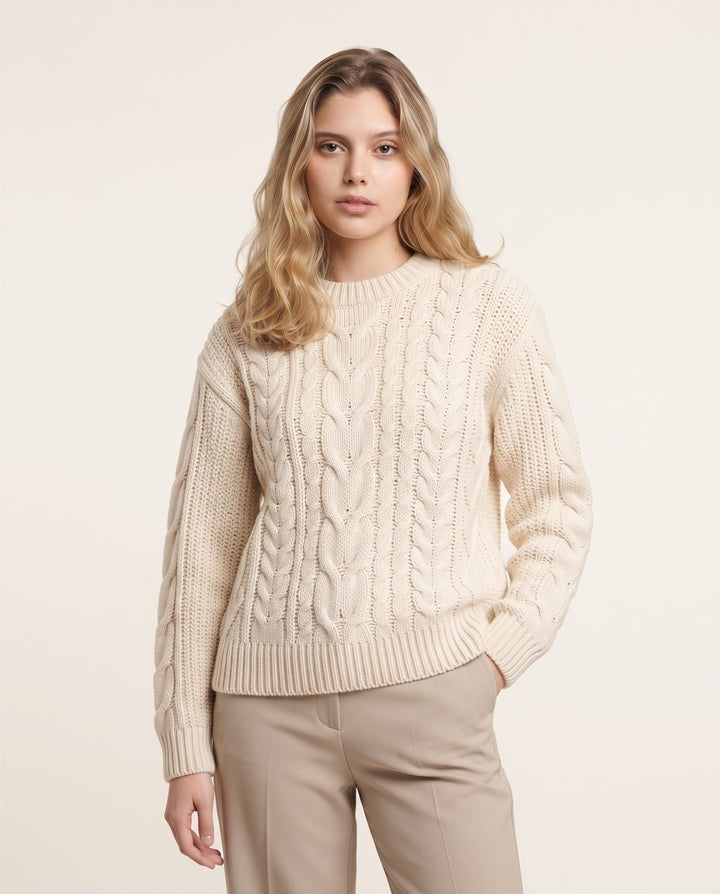 Fisherman Cable Crewneck Sweater