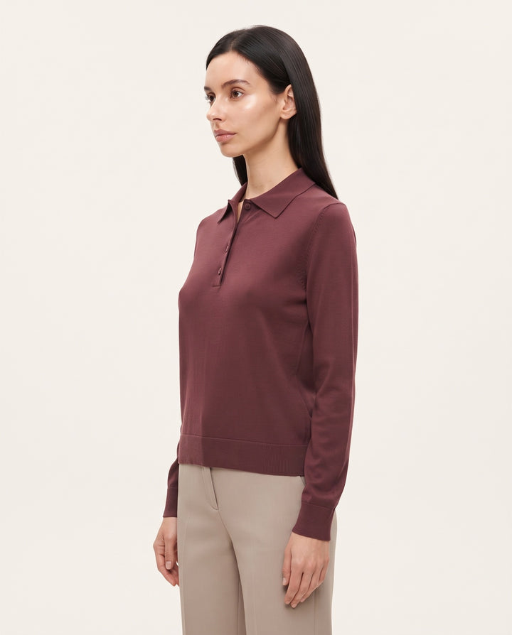 Long-Sleeve Knit Polo