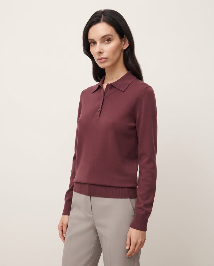 Long-Sleeve Knit Polo