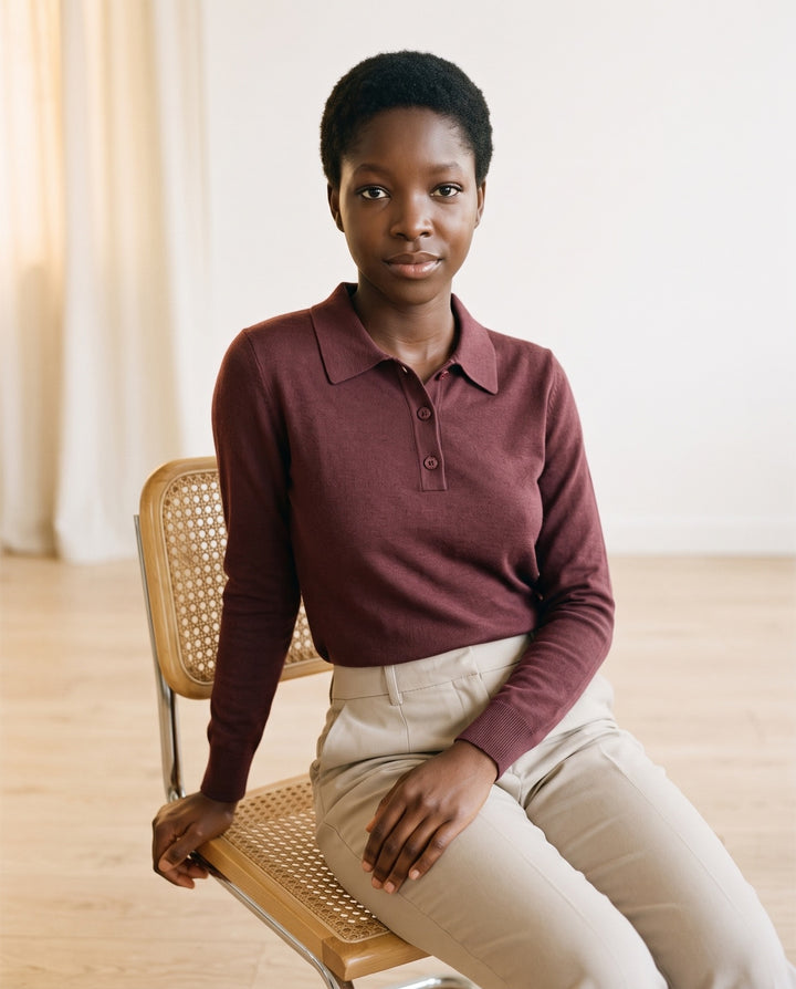 Long-Sleeve Knit Polo