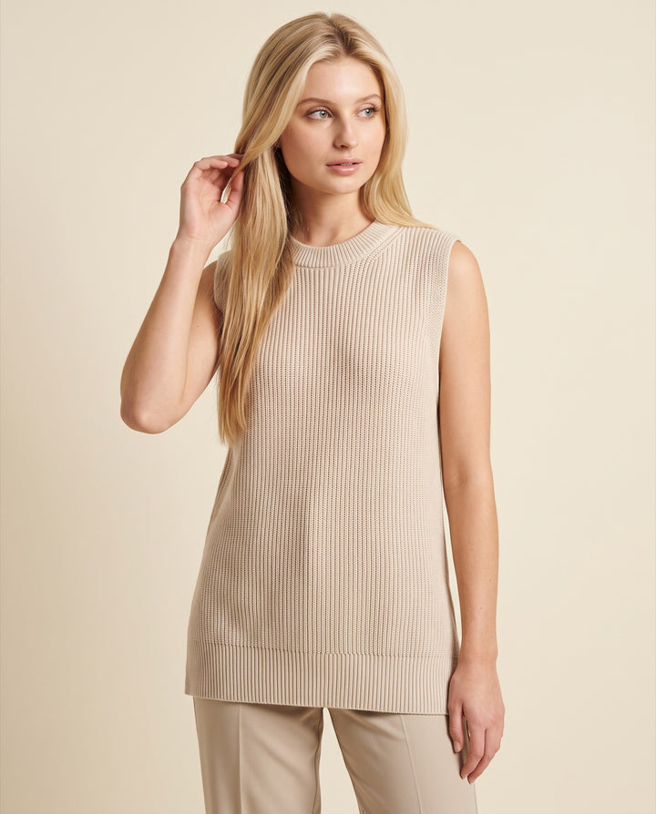 Longline Ribbed Sweater Vest