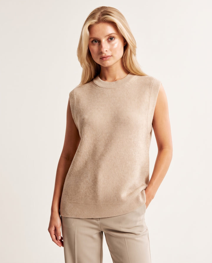 Longline Ribbed Sweater Vest