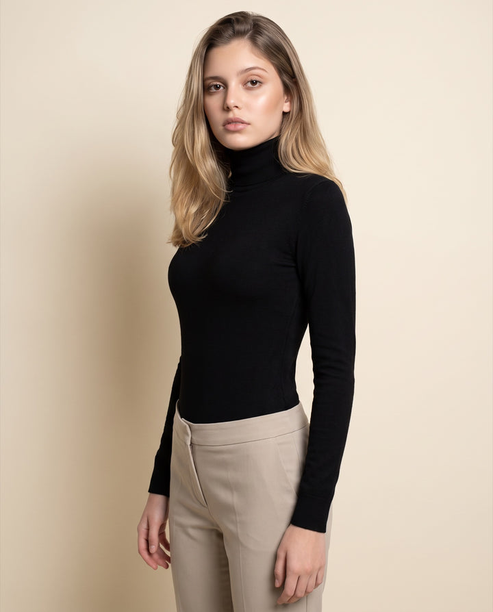 Turtleneck Fine-Knit Bodysuit