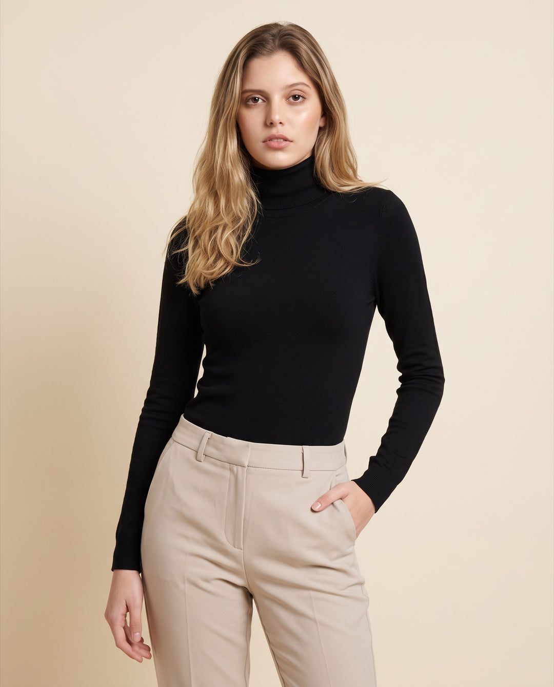 Turtleneck Fine-Knit Bodysuit