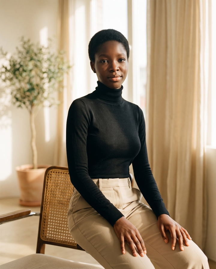 Turtleneck Fine-Knit Bodysuit