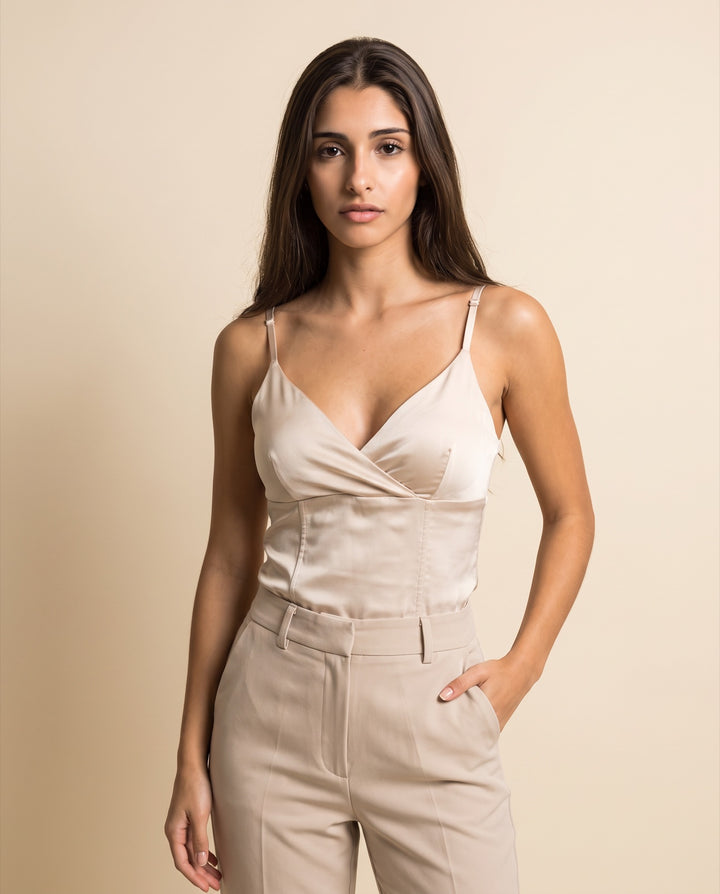 Satin Cross-Wrap Cami