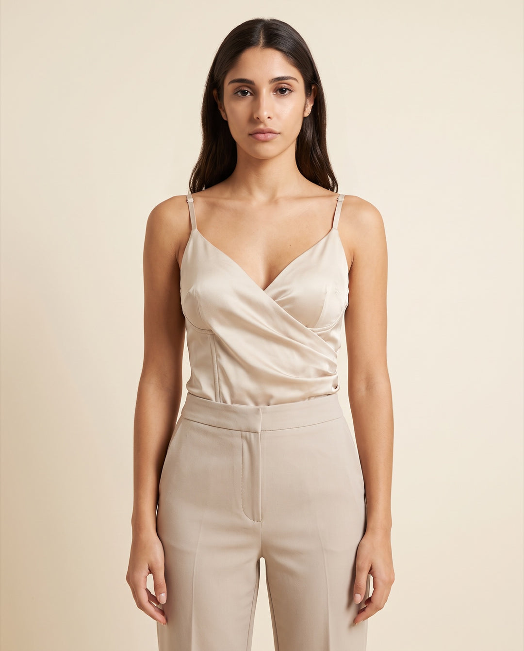 Satin Cross-Wrap Cami