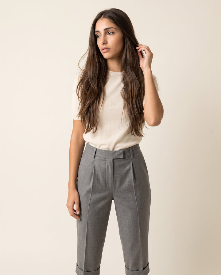 Tapered Pleat-Front Trouser