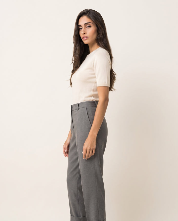 Tapered Pleat-Front Trouser