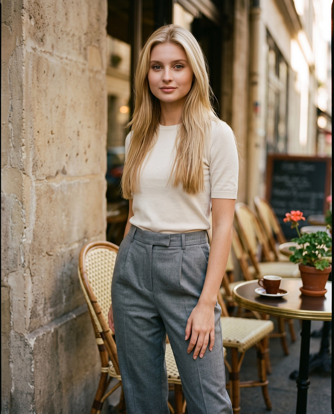 Tapered Pleat-Front Trouser